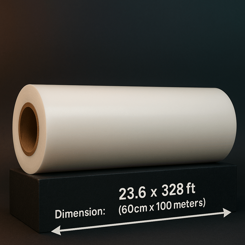 Image of 24x328ft Roll Of DTF Film - Double Matte Instant Hot Peel - Smith Artist Productions