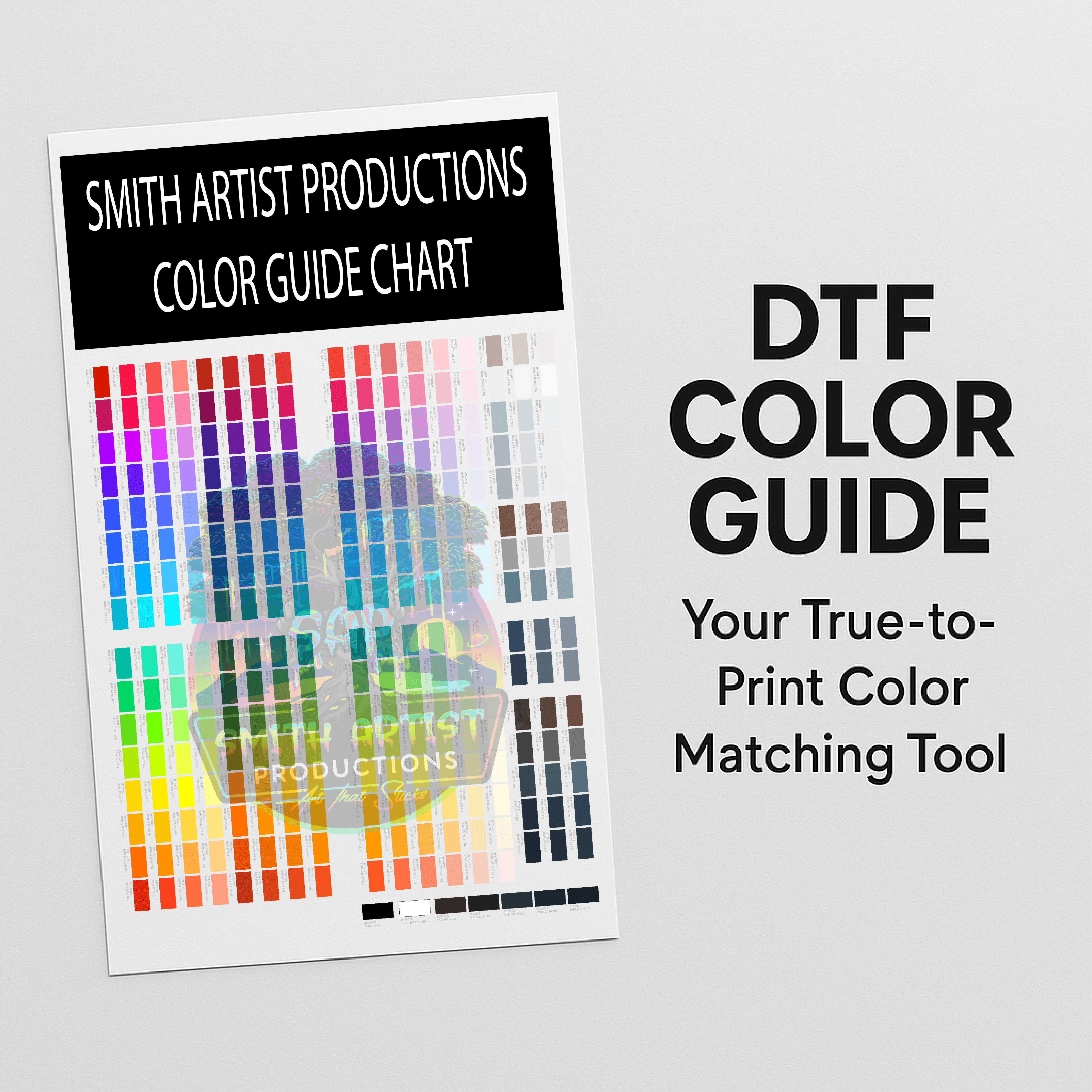 DTF Color Guide - Smith Artist Productions